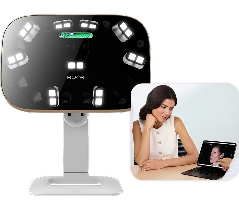 Aura Skin Analysis interface used for skin consultation and progress tracking